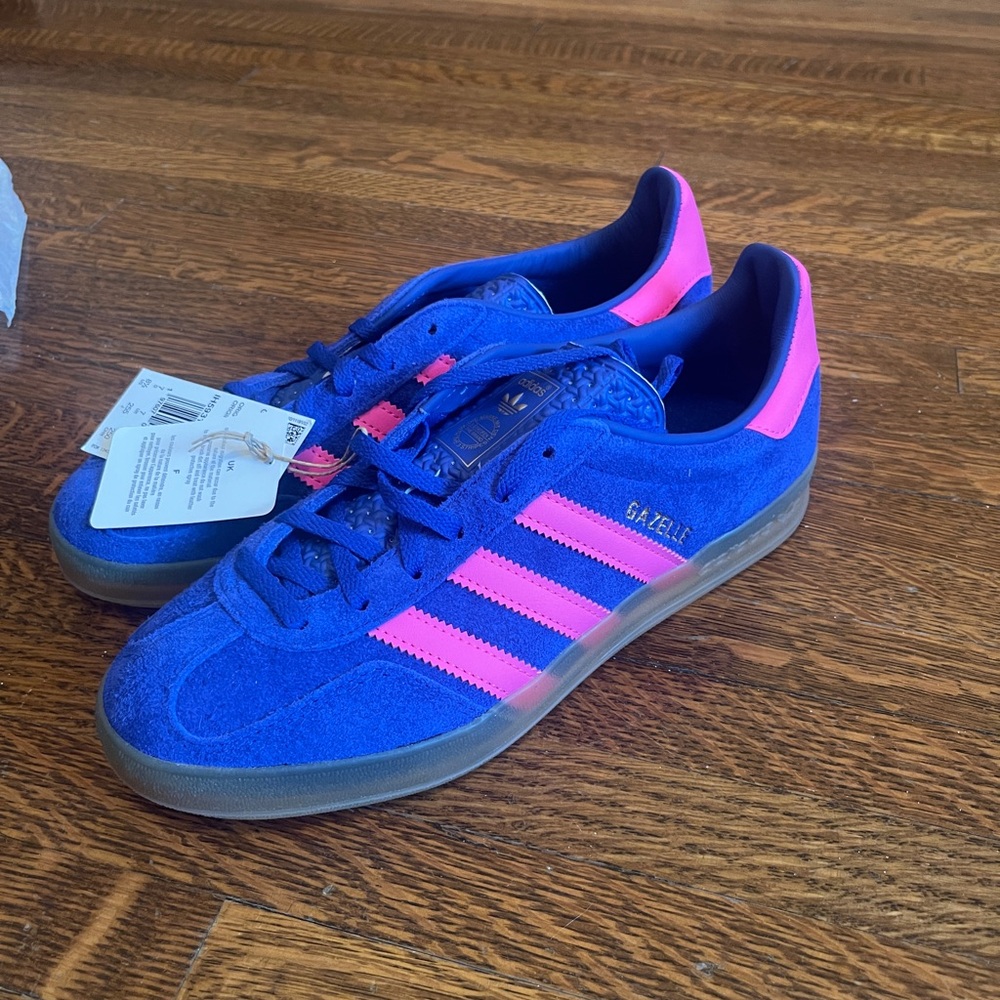 Adidas Gazelle Blue and Pink Sneakers